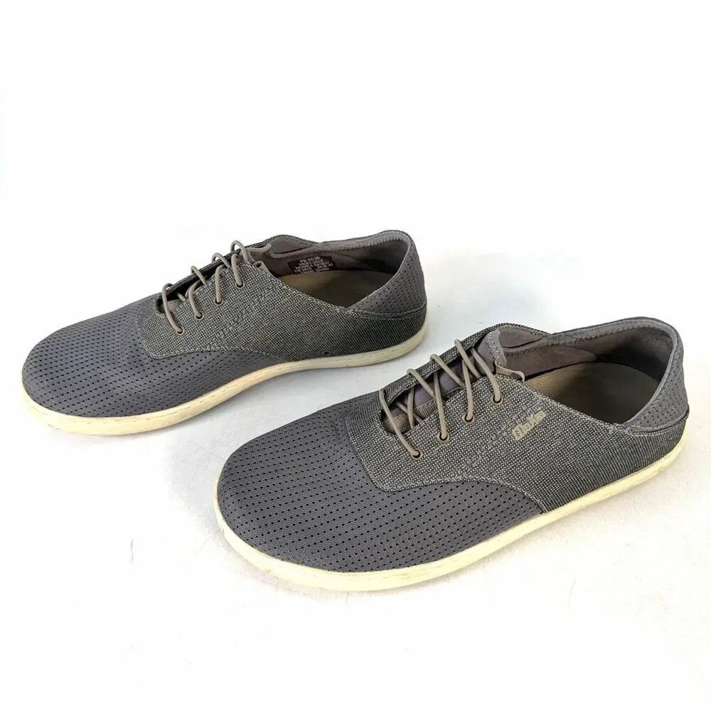 Olukai Men's Nohea Moku Boat Shoes Mens 10 Charcoal Gray 10283-2610 Slip On